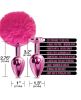 Nixie Metal Butt Plug Set Pom Pom & Jewel Pink Metallic