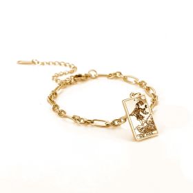 12 Tarot Card Series Fashion Trend Long Oval Link Chain Bracelet (Option: Gold-1 Style)
